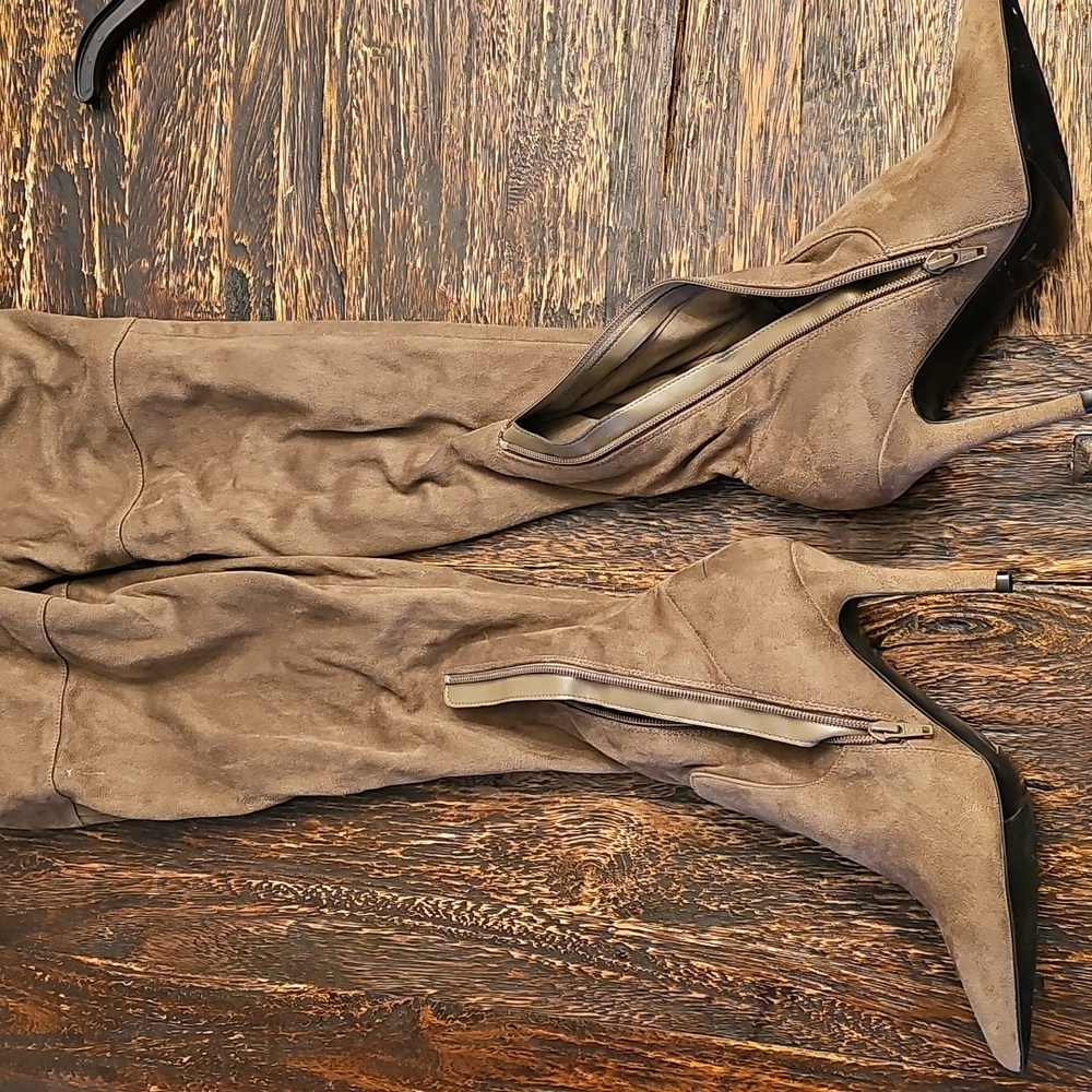 Aldo Leather Elegant Brown Sueded Over The Knee Women's Boots 8.5 Loke New